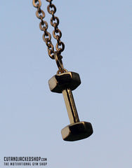Dumbbell Necklace - 18k Gold Plated - CutAndJacked Shop