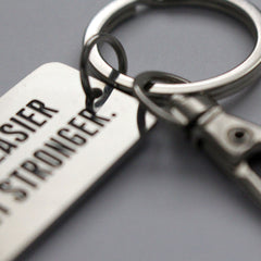 It Never Gets Easier You Just Get Stronger - Key Ring - CutAndJacked Shop