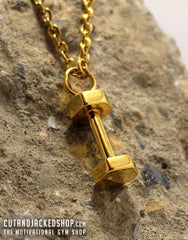Dumbbell Necklace - 18k Gold Plated - CutAndJacked Shop